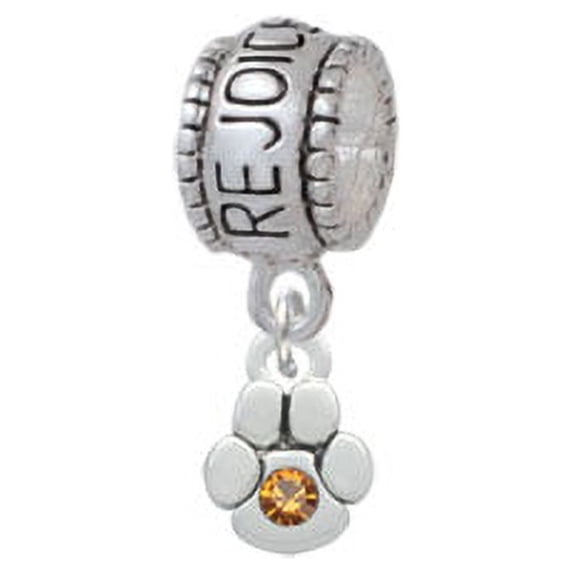 Mini Paw with Yellow Crystal - Rejoice Charm Bead
