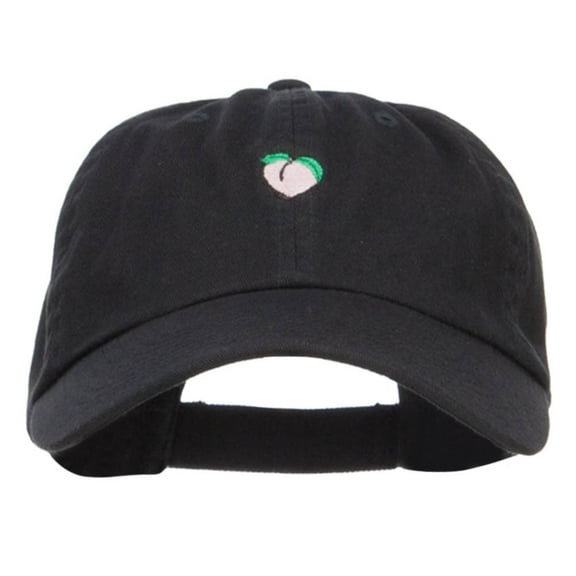 Mini Peach Embroidered Low Cap - Black OSFM