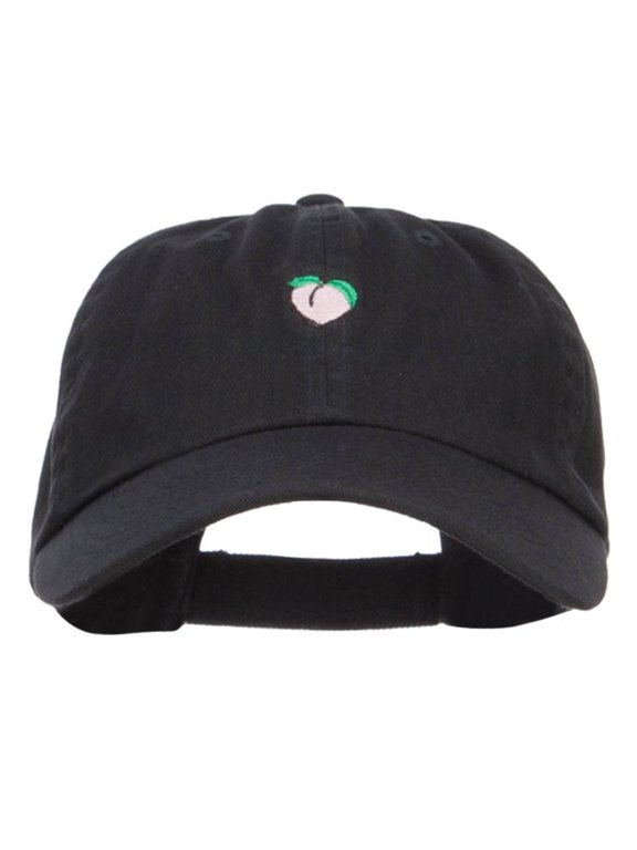 Mini Peach Embroidered Low Cap - Black OSFM
