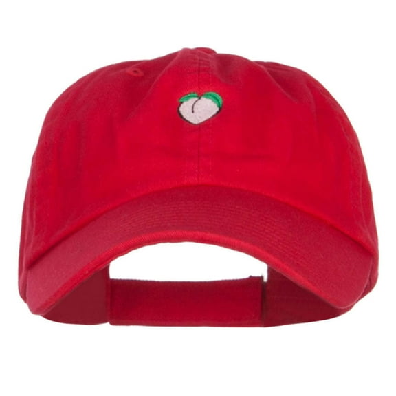 Mini Peach Embroidered Low Cap - Red OSFM