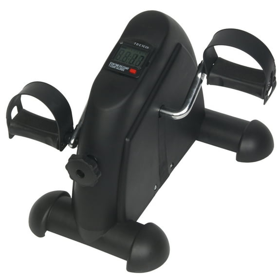 Mini Pedal Exerciser Bike Home Use Hands and Feet Trainer Portable LCD Display Stationary Exercise Peddler Slim Design for Arm or Foot -Black