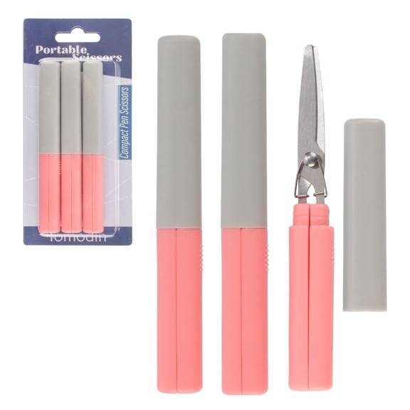 JubileeYarn Mini Pen Portable Travel Scissors - Pink - 3 Pairs