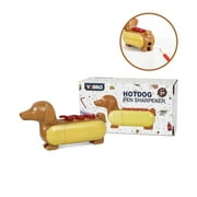 Mini Pencil Sharpener,Office Novelty Hotdog Desktop Sharpener, Handheld Novelty Manual Color Pencil Sharpener,Cute Cartoon Dachshund Design
