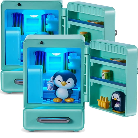 Mini Penguin Fill The Fridge Toy Set Collectible Mini Animal Figurines With Themed Scenes & Surprise Accessories For Creative Gift & Collectible