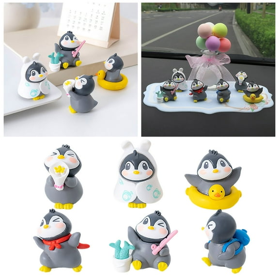 Mini Penguin Statue Cute Animal Desktop Ornament Miniature Garden Desk Decorations for Home