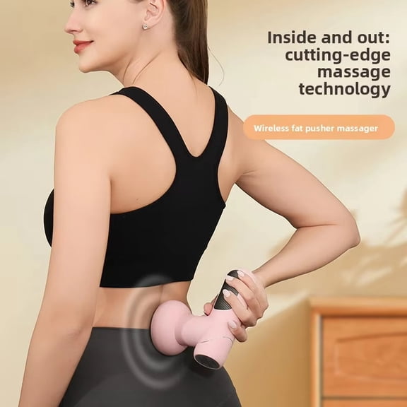 Mini Percussion Massager  Cordless Handheld Muscle Massager with 5 Heads, Multi-Speed Adjustable, USB Rechargeable, Portable Full Body Relaxation for Yoga, Fitness & Home,Pink