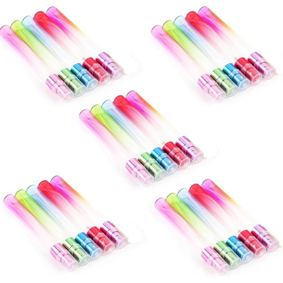 Mini Perfume Spray Bottles 10ml Colorful Glass Refillable Atomizer Fine Mist Cosmetic Container 25 Pack