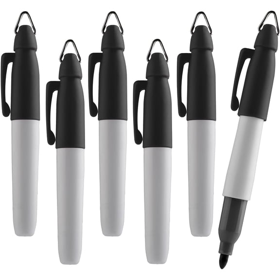 Mini Permanent Markers, Assorted Colours, Fine Point, 6 Count ()