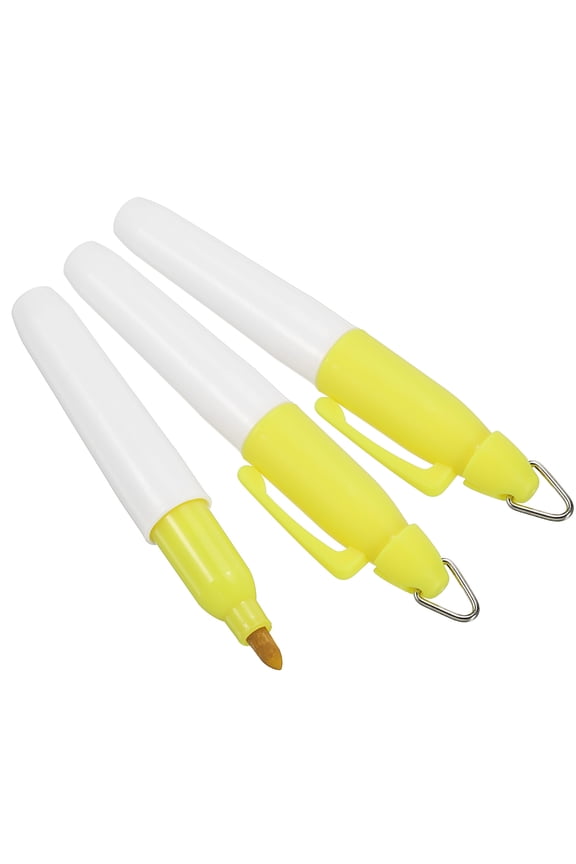 Mini Permanent Markers Golf Ball Marker Pen with Keychain Clip, Yellow 3 Pack