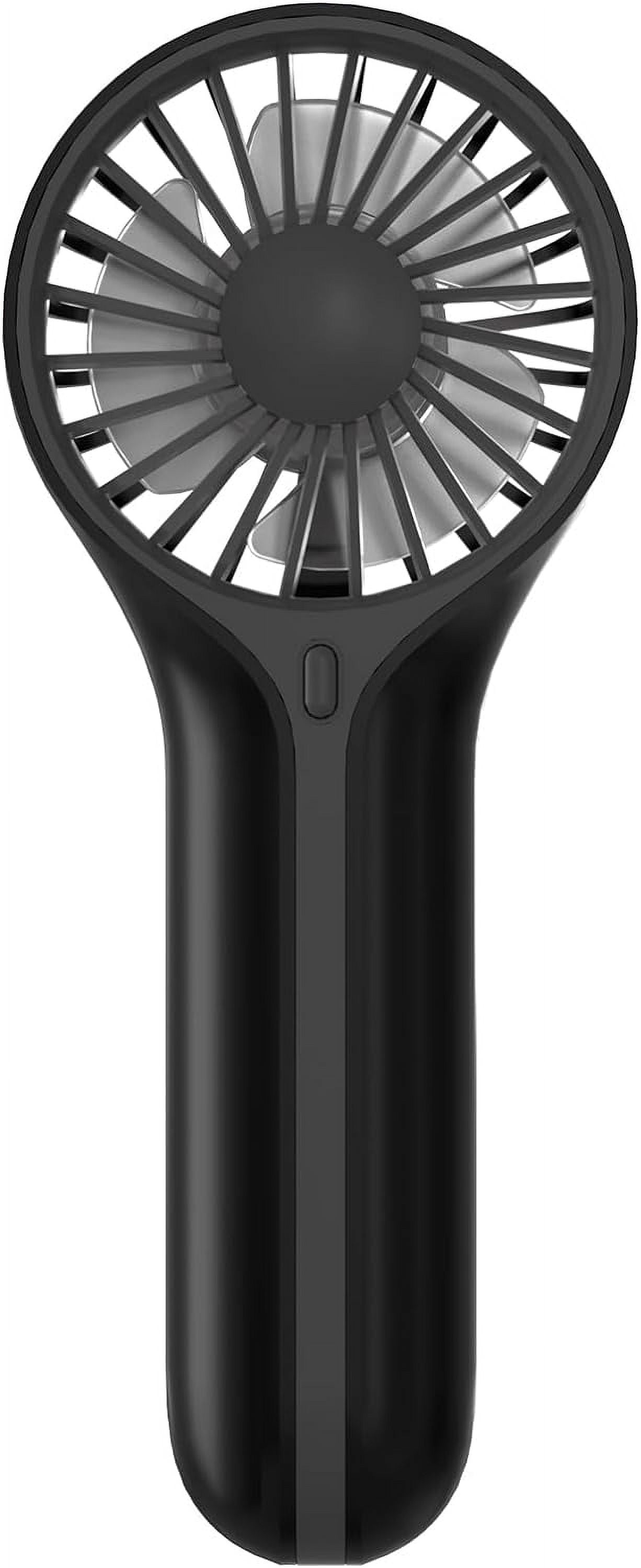 KOMI Mini Personal Fan Handheld, Small Portable Handheld Fan, Battery Operated, USB Rechargeable Face Makeup Lashes Desk Fan with Base, for Kids, Girls, Women, Men, Indoor, Outdoor Travelling Black