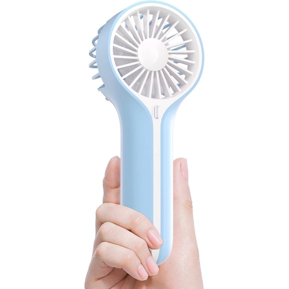 Mini Personal Fan Handheld, Small Portable Handheld Fan, Battery Operated, USB Rechargeable Face Makeup Lashes Desk Fan with Base, for Kids, Girls, Women, Men, Indoor (Black)