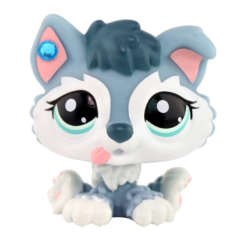 Mini Pet Shop Husky Puppy #2036 with Accessory,Cute Little Animal Figurine Toys
