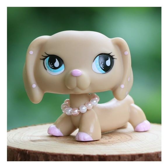 Mini Pet Shop lps Dachshund #909 with Necklace Cute lps Toy Collectable Figure