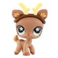 thumbnail image 1 of Mini Pet Toy Deer #670 with Headwear Accessory Collectible Little Animal Figurine Toys, 1 of 7
