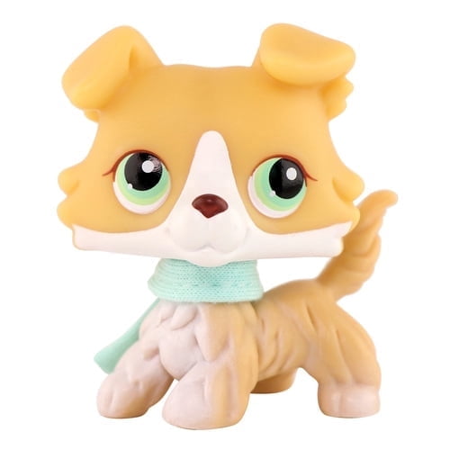 Mini Pet Toy Dog Collie #272 with Scarf Accessory,Collectible Mini Toy Figurines