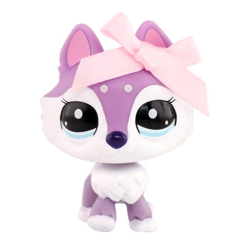Mini Pet Toy Husky #2110 with Bowknot Accessory Collectible Little Animal Figurine Toys