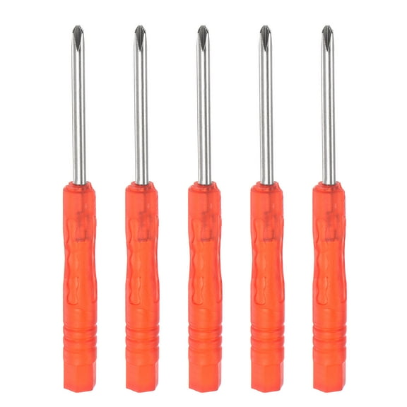 Uxcell Mini Phillips Screwdriver, 3mm Cross Head for Electronics Repair, 5 Pack (Red)