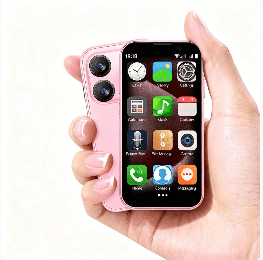 Mini Phone 3.0" HD Touch Screen Mini Smartphone Unlocked Android Compact Mobile Phone for Kids & Students Cell Phone wih Quad-Core Dual SIM Face ID 2GB+16GB
