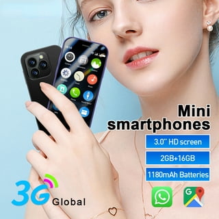 Unlocked Mini Smartphone, 2.5 Inch Mini Phone The World's Smallest Cell  Phone 3G Network Premium Child Phone Quad Core Small Phone (Black)