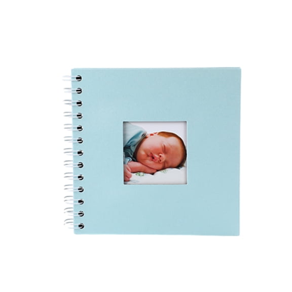 Mini Photo Album 6 Inch DIY Scrapbook Spiral Bound Record Book with Blank Kraft Paper for Memory Keeping and Journaling