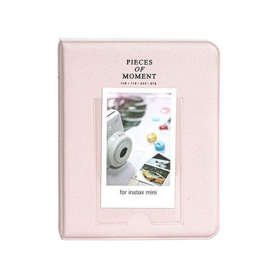 Mini Photo Album with 64 Pockets, PVC Small Photo Storage Album for 3-Inch Photos, Compact & Portable, Multi-Functional Organizer for Cards & Photos, Pink