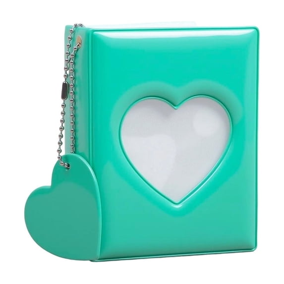 Mini Photo Album with Heart Cutout, Compact 4.33x3.35In Desktop Decor, Holds 3 Inch Prints, Perfect for Photocards Pictures and Small Keepsakes, Portable Lightweight Gift Ready