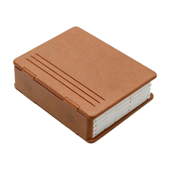 Mini Photo Album for Pictures - Portable Folding Photo Storage Box, Durable Plastic Organizer for Small Prints, Perfect Gift for Memories and Keepsakes,Brown