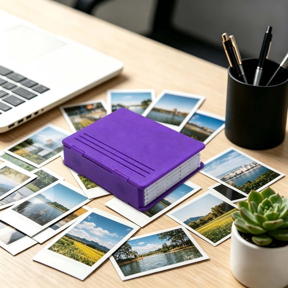 Mini Photo Album for 3-Inch Pictures, Folding Photo Storage Box, Portable Organizer for Mini and Small Prints