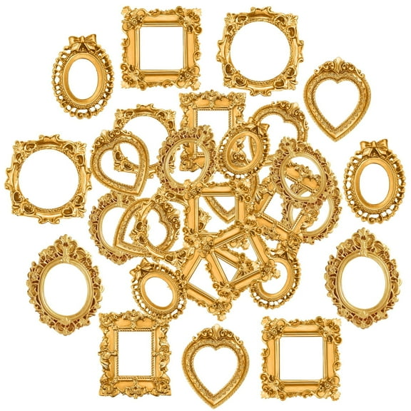 Mini Photo Frames 60 Pack, Decorative Twig Display Frames for Photography Props, Small Ornamental Frames for Nail Art, Jewelry, and Craft Display