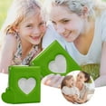 thumbnail image 1 of Mini Photocard Binder, 3 Inch Green Mini Photo Album Heart Hollow Card Binders with 32 Pockets Mirror-Like Photocard Binder with Pendant, 1 of 9