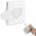 thumbnail image 1 of Mini Photocard Binder, 3 x 4 Inch White Mini Photo Album Heart Hollow Card Binders with 32 Pockets Mirror-Like Photocard Binder with Lovely Heart Shape Pendant for Photo Cards Collection, 1 of 6