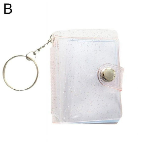 Mini Photos Collect Book Creative Card Holder with Keychain Jelly Color Card Holder Photocard Bag Portable Holder Card Chain Key Q2N0