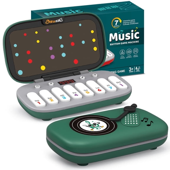 Mini Piano Keyboard Toys for Kids, 8 Keys Pocket Piano with Light Up, Electronic Educational Music Toy for 3+ Years Old Girls Birthday Xmas Gifts (Green)