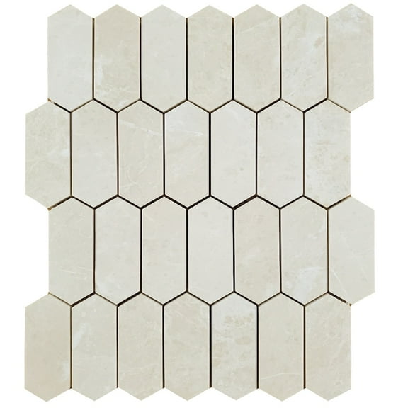 Mini Picket Crema Nouva Honed Marble Mosaic Tile