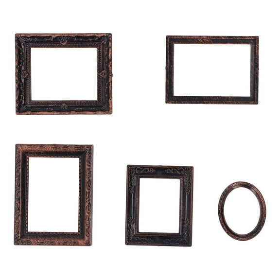 Mini Picture Frame Vintage Lifelike Exquisite Mini Photo Frame Doll Accessories 5pcs