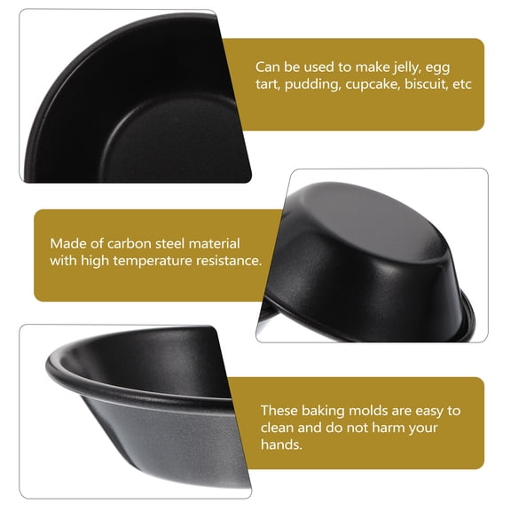 Mini Pie Pans, 4Pcs Reusable Round Pie Tins Nonstick Pie Plate, Small Cake Baking Set for Pizza Bread Meat Dessert,Black