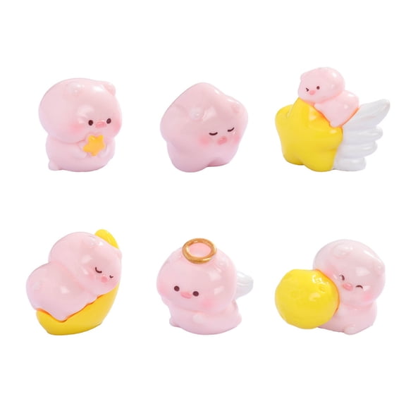 Mini Pig Decors Pigs Figurine Set for Shelf, Desk, Side Table, and Room Display