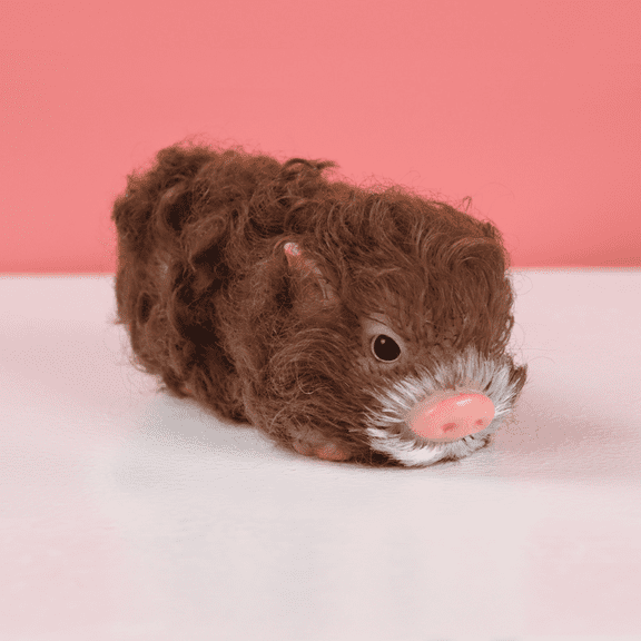 Mini Pig Stress Relief Toy Approx. 4.7 in, Soft Silicone Squishy Animal Figurine Desk Decor