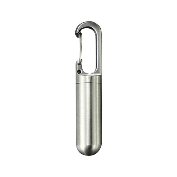 Mini Pill Case Keychain, Usupdd Stainless Steel Waterproof Airtight Round Box, Portable Medication Storage for Travel Gym Workout with Key Ring