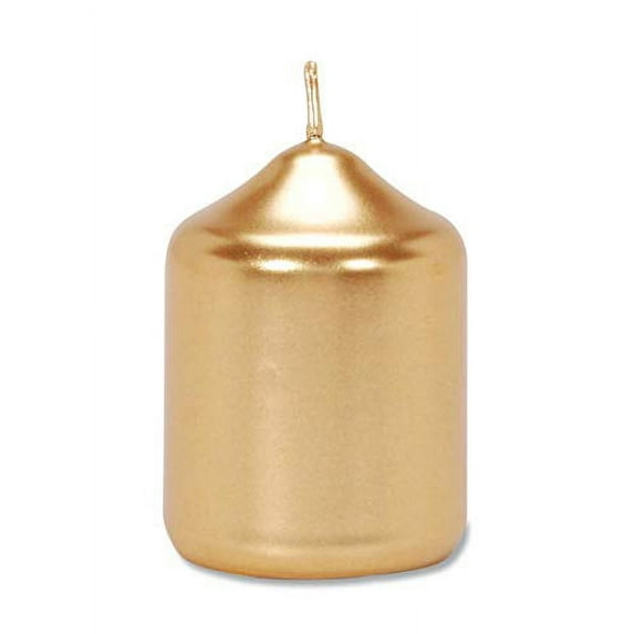 Mini Pillar Candle - Metallic Gold - 2 X 2.5 Inches