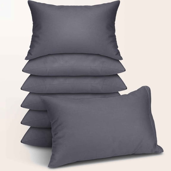 Mini Pillows Bulk for Daycare, Travel, Small Soft Nap Pillow for School, Pet Neck/Lumbar Support (Dark Gray)