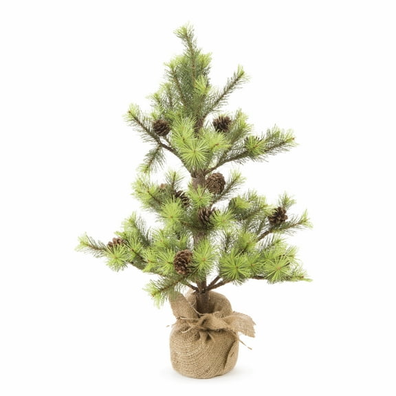Darice Mini Pine Tree with Burlap Base, Green, 24 Inches