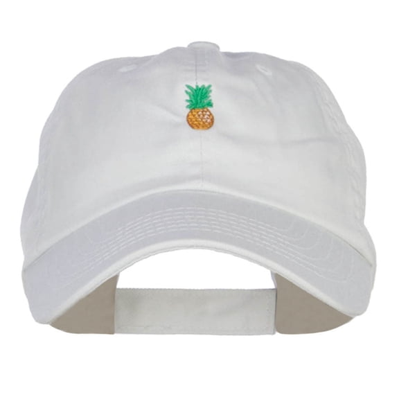 Mini Pineapple Embroidered Pet Spun Cap - White OSFM