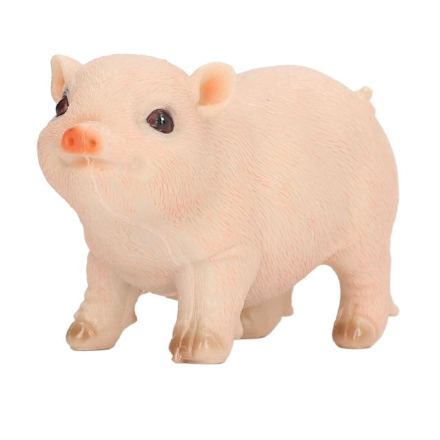 Mini Pink Cute Pig Garden Statue Durable Resin Animal Figurine