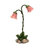 Mini Pink Flower Lamps Fairy Garden Lights Miniature Dollhouse Outdoor Landscape Decor