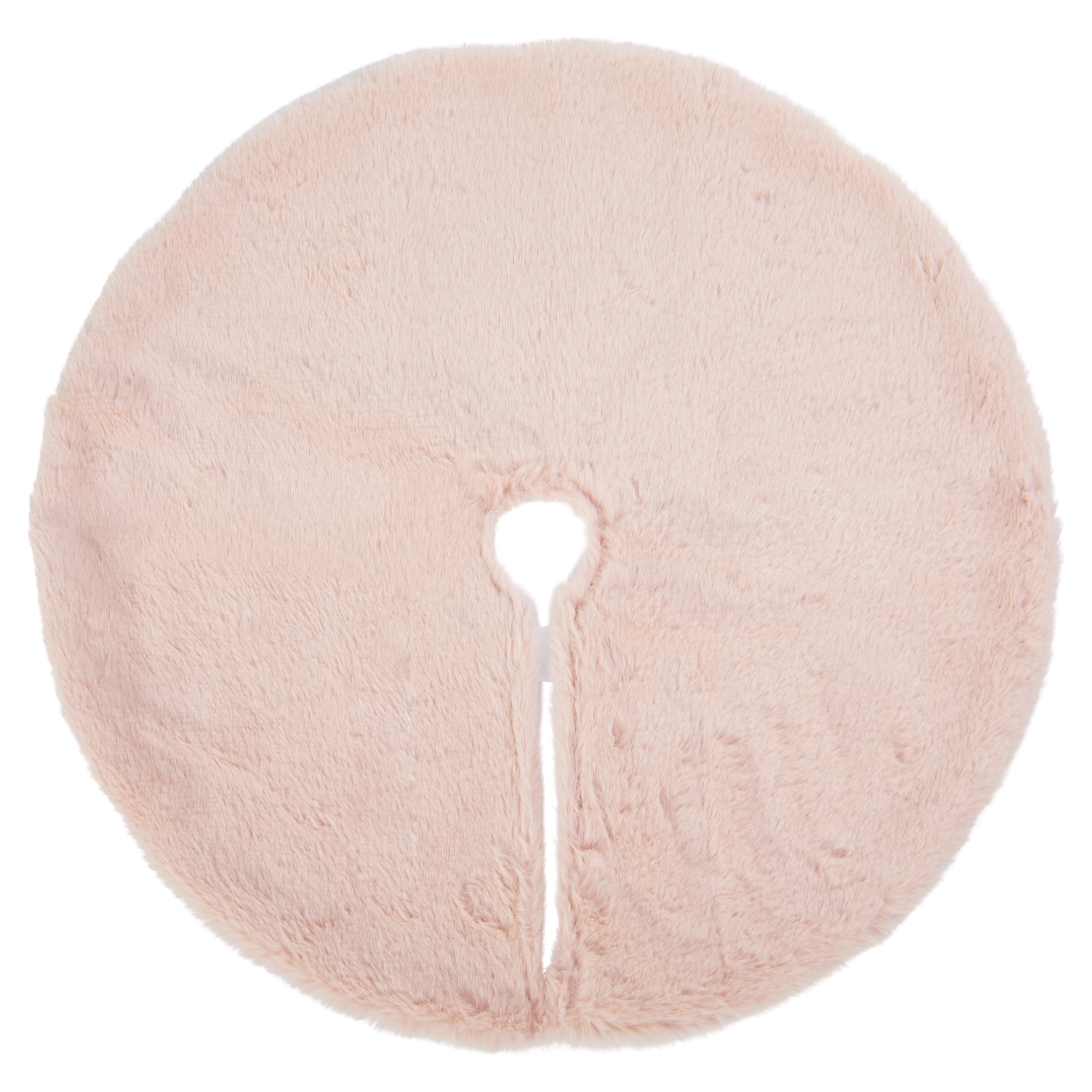 Pink Mini Fur Christmas Tree Skirt, 18 in, by Holiday Time