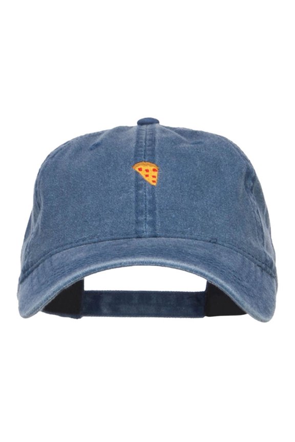 Mini Pizza Embroidered Washed Cap - Navy OSFM