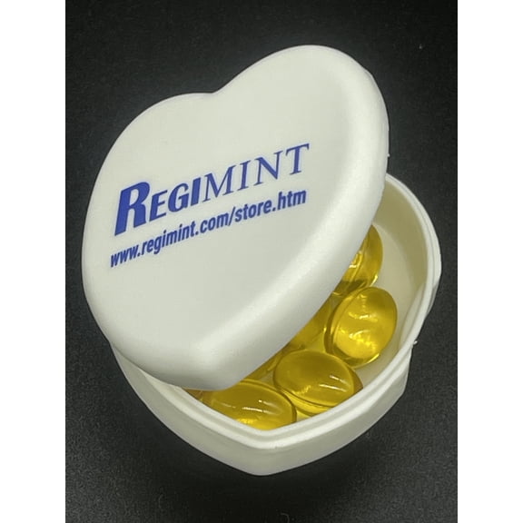 (Mini Pk)Regimint Peppermint & Caraway Oil 300mg Complex For Gut Help. 12 Caps with  Pillbox.