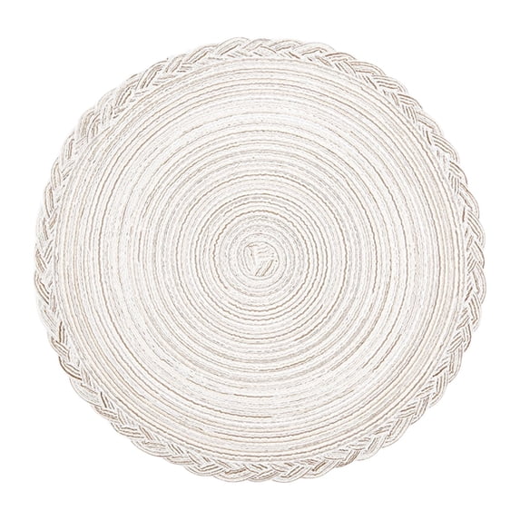 Mini Placemat,Round Placemat,Cotton Rope Woven Placemat,Heat Resistant Non-Slip Place Mats,Washable Braided Table Mat,for Pots and Pans,Farmhouse Countertops Decoration,7 inch(White)