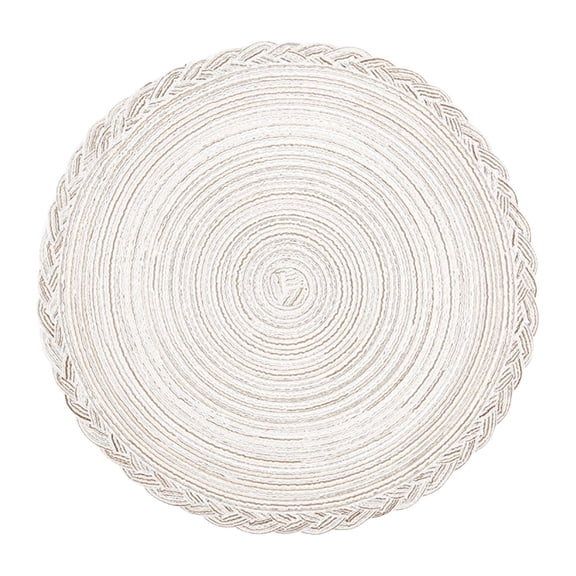 Mini Placemat,Round Placemat,Cotton Rope Woven Placemat,Heat Resistant Non-Slip Place Mats,Washable Braided Table Mat,for Pots and Pans,Farmhouse Countertops Decoration,7 inch(White)